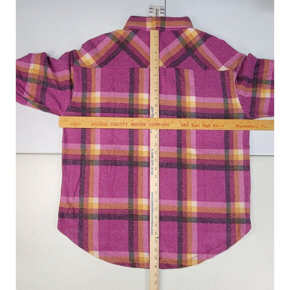 Zenana Shacket Shirt Jacket Magenta Plaid Pockets Cozy Soft Womens Large New - Picture 10 of 10